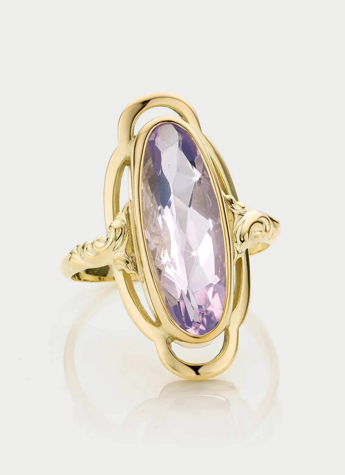 Trixie lavender moonquartz ring 14k gold