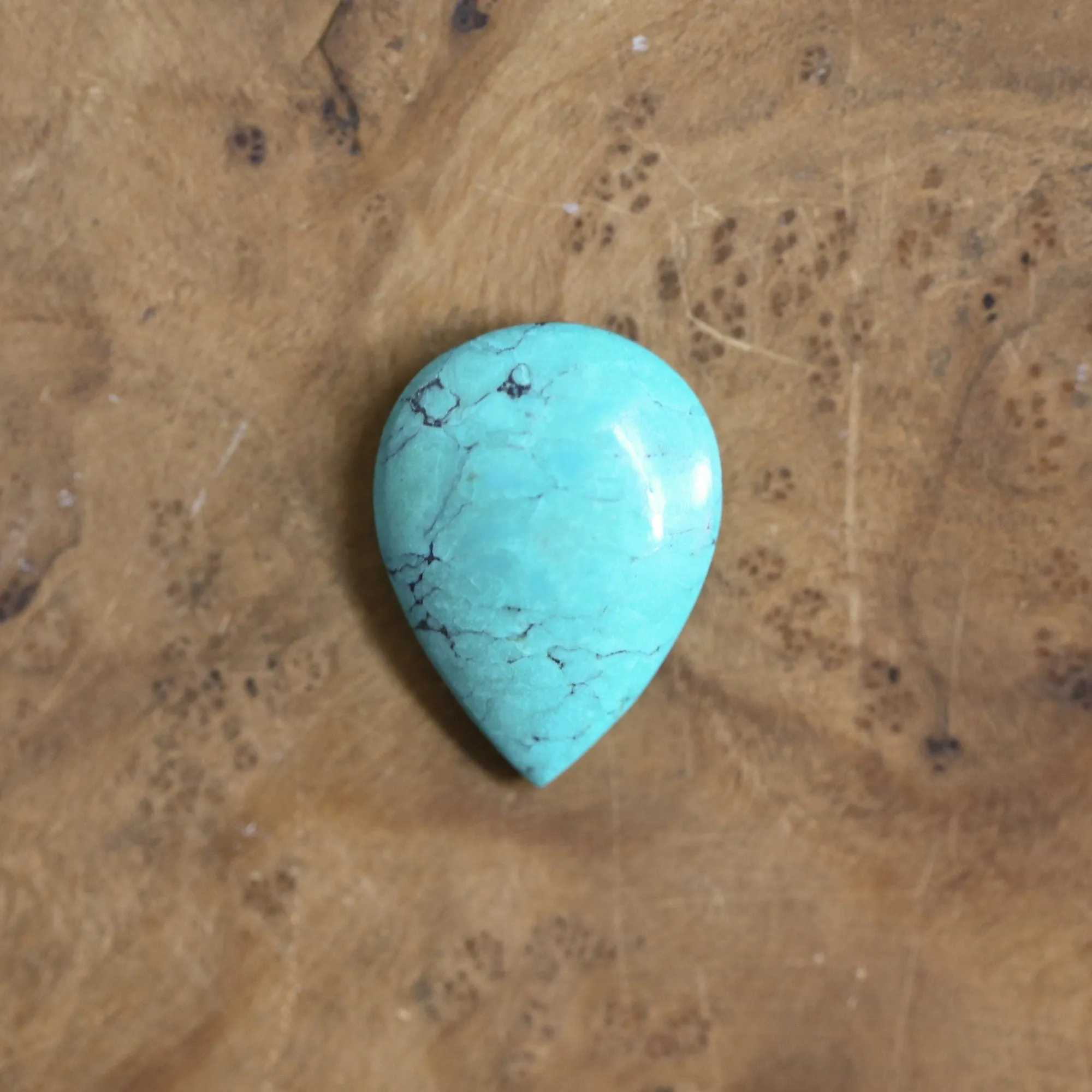 Turquoise Pendant - Turquoise Necklace - Upside down Teardrop - Silversmith