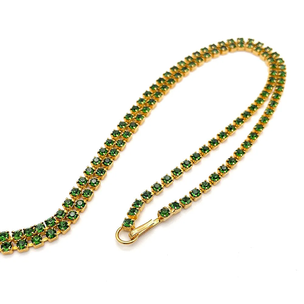 【USA輸入】ヴィンテージ JULIANA エメラルドビジュー イヤリング ネックレス セット/Vintage JULIANA Emerald Bijou Jewelry Set