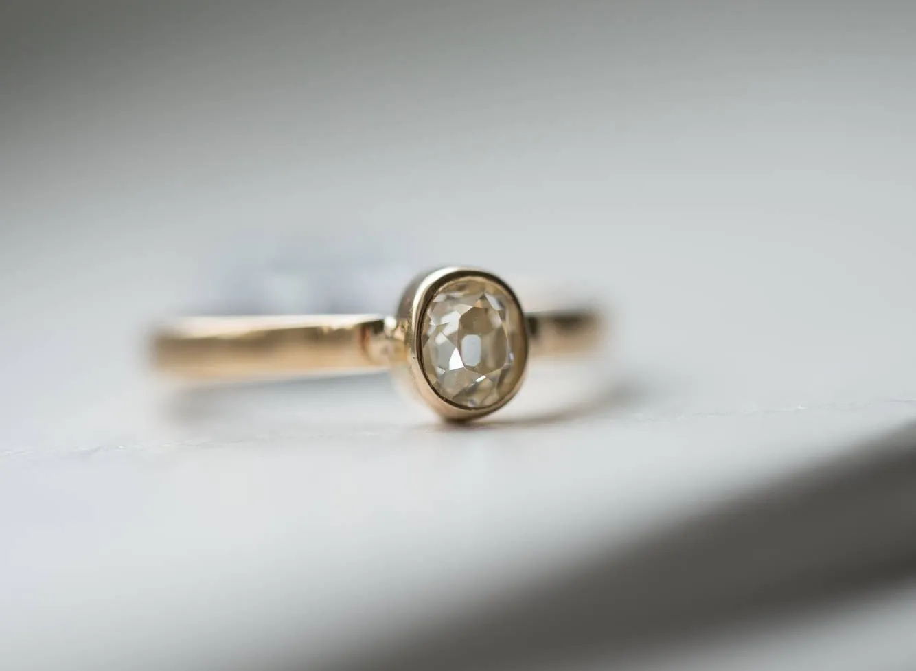 Vintage Diamond Ring Old Cut Bezel Set - Antique Old Mine Cut Diamond in a Vintage Setting - Comes with Appraisal - Yellow Gold Engagement