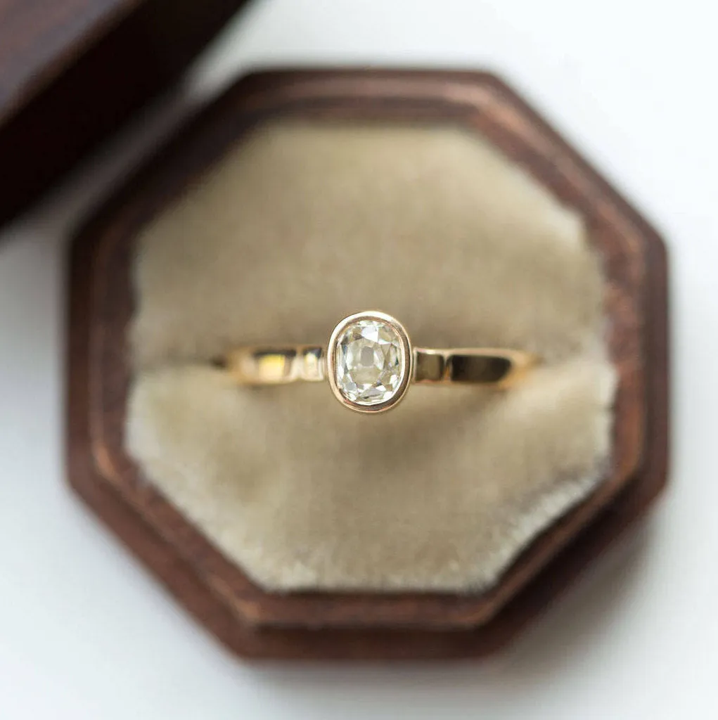 Vintage Diamond Ring Old Cut Bezel Set - Antique Old Mine Cut Diamond in a Vintage Setting - Comes with Appraisal - Yellow Gold Engagement