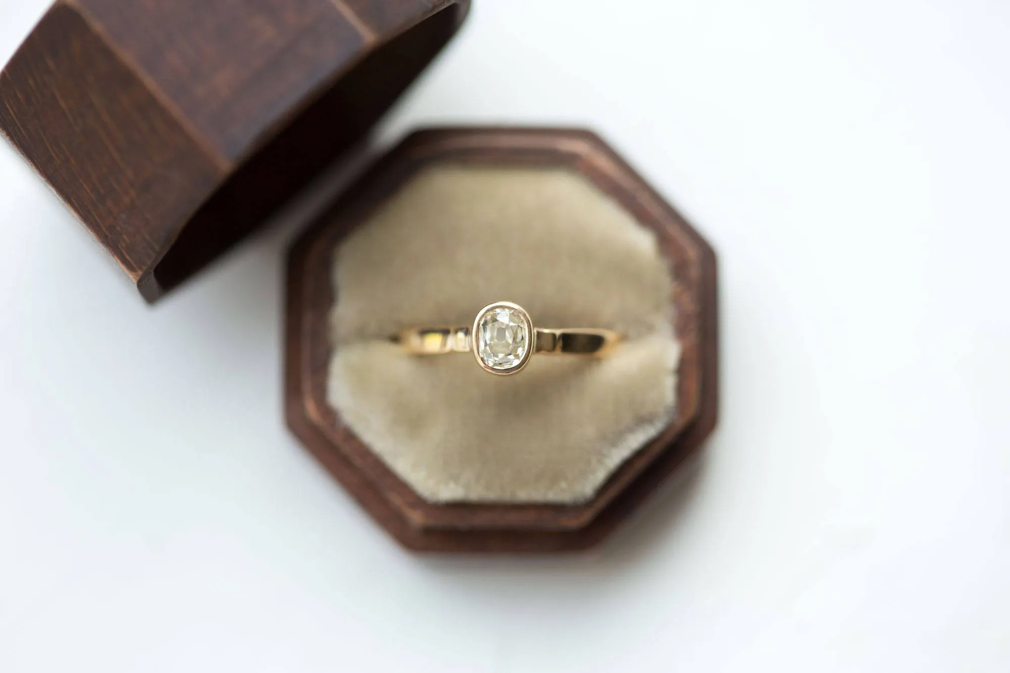 Vintage Diamond Ring Old Cut Bezel Set - Antique Old Mine Cut Diamond in a Vintage Setting - Comes with Appraisal - Yellow Gold Engagement