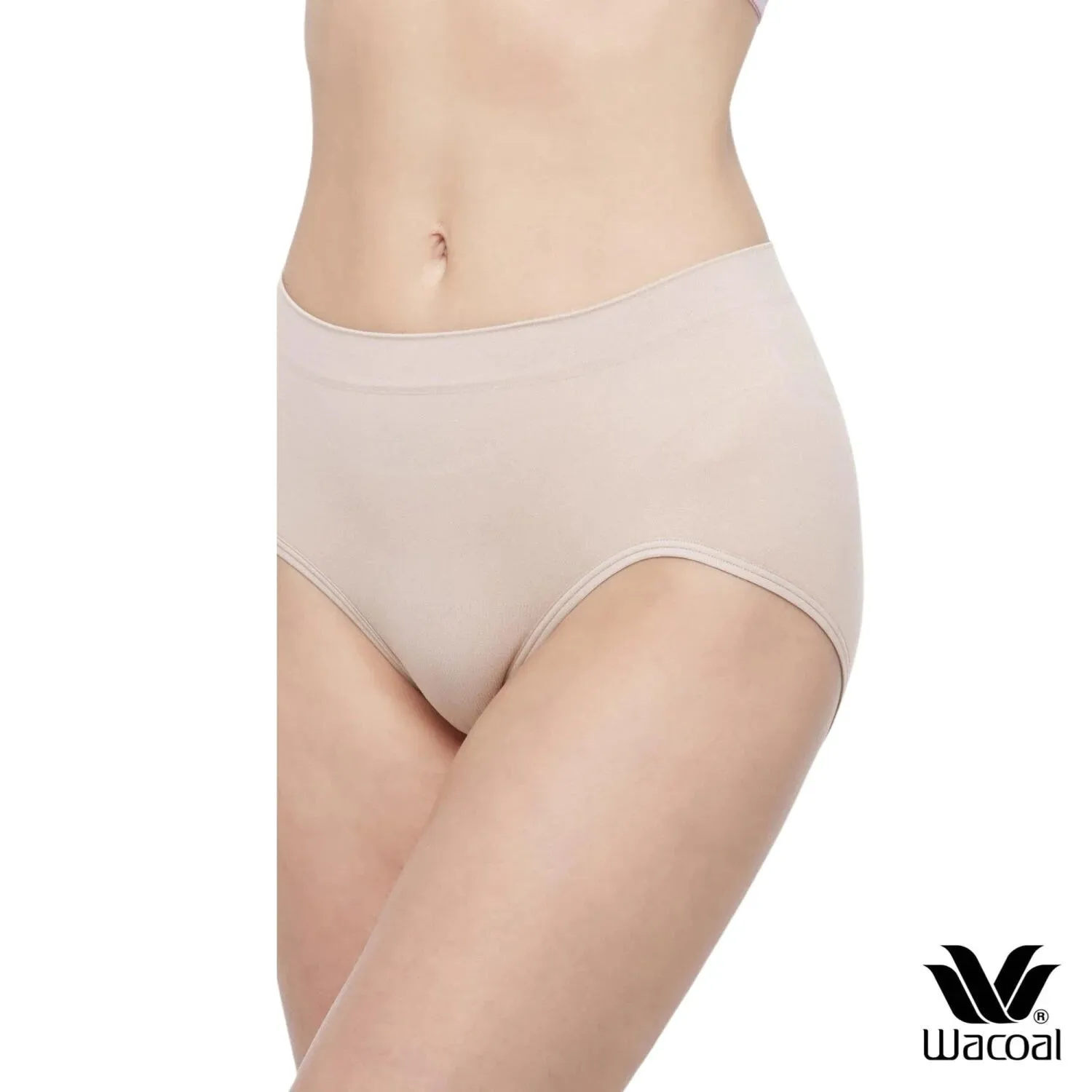 Wacoal Body Seamless panty กางเกงในไร้ตะเข็บ รูปแบบครึ่งตัว Set 5 ชิ้น รุ่น WU3F71 คละสี (สีดำ2-สีเบจ2-สีชมพู1)